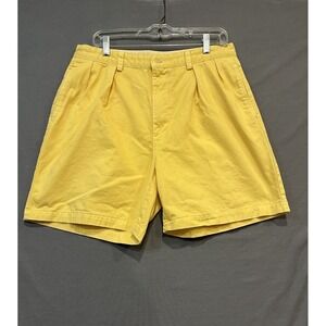 Polo Golf Ralph Lauren Short Mens 34 Yellow Chino Preppy 100% Cotton Crest Logo
